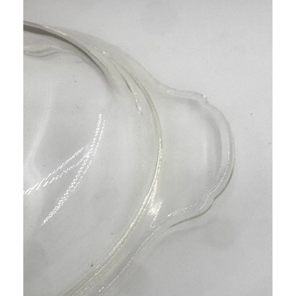 Anchor Hocking Fire King Clear Glass 1.5 Qt Oval 467 Casserole Lid w Tab Handles